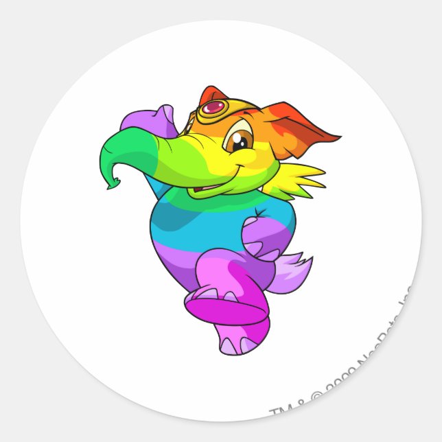 Elephante Rainbow Classic Round Sticker (Front)