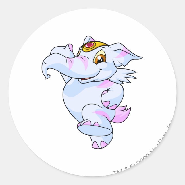 Elephante Striped Classic Round Sticker (Front)