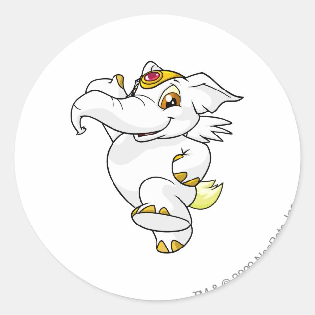 Elephante White Classic Round Sticker (Front)