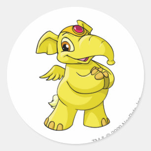 Elephante Yellow Classic Round Sticker