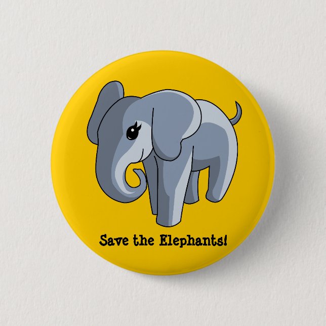 Elephants 2 Inch Round Button (Front)