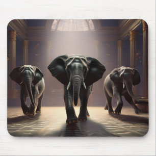 Elephants Aerobic Dance Class Mouse Pad