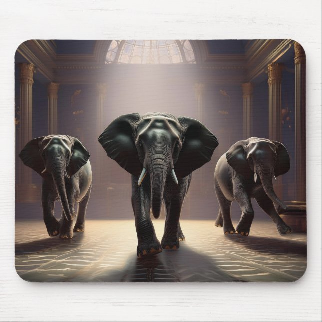 Elephants Aerobic Dance Class Mouse Pad (Front)