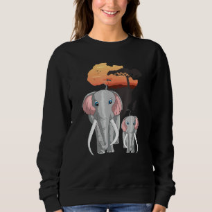 Elephants Africa Animal Kids Sunset Elephant Sweatshirt