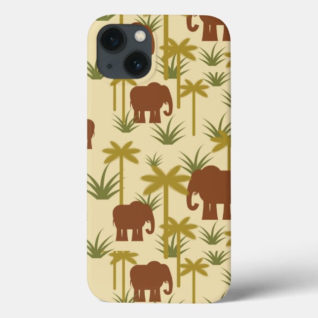 Elephants And Palms In Camouflage Case-Mate iPhone Case (Back)