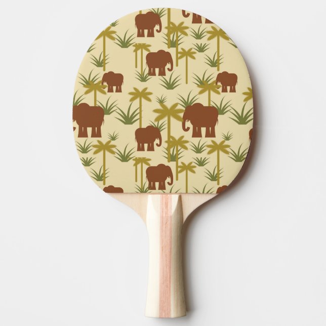 Elephants And Palms In Camouflage Ping Pong Paddle (Front)