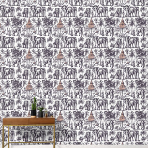 Elephants and Statues Wallpaper