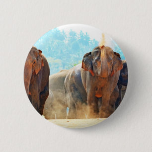 Elephants Animals Safari Destiny Peace Love 2 Inch Round Button