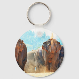 Elephants Animals Safari Destiny Peace Love Keychain
