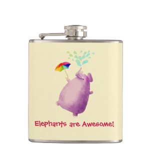 Elephants are Awesome Hip Flask