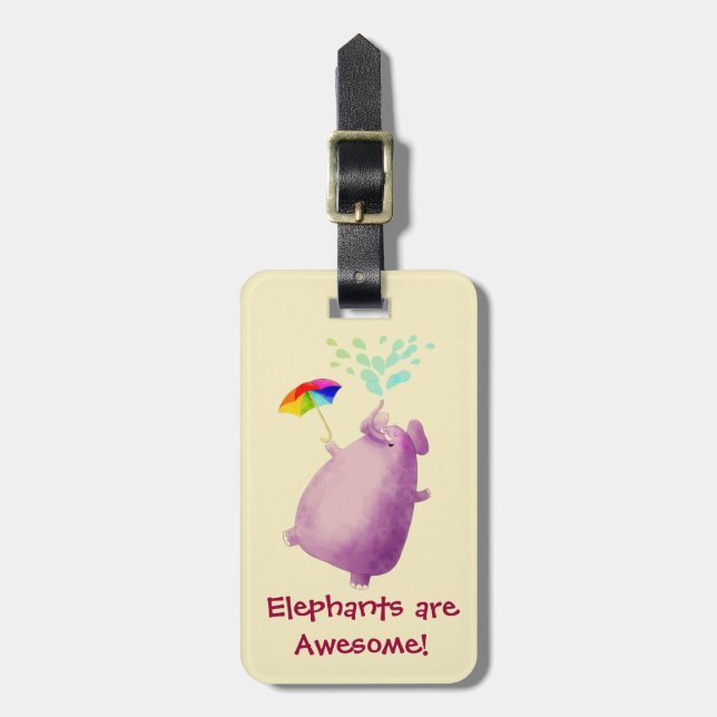 Elephants are Awesome Luggage Tag (Front Vertical)