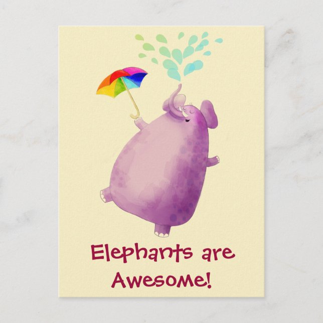 Elephants are Awesome Postcard (Front)