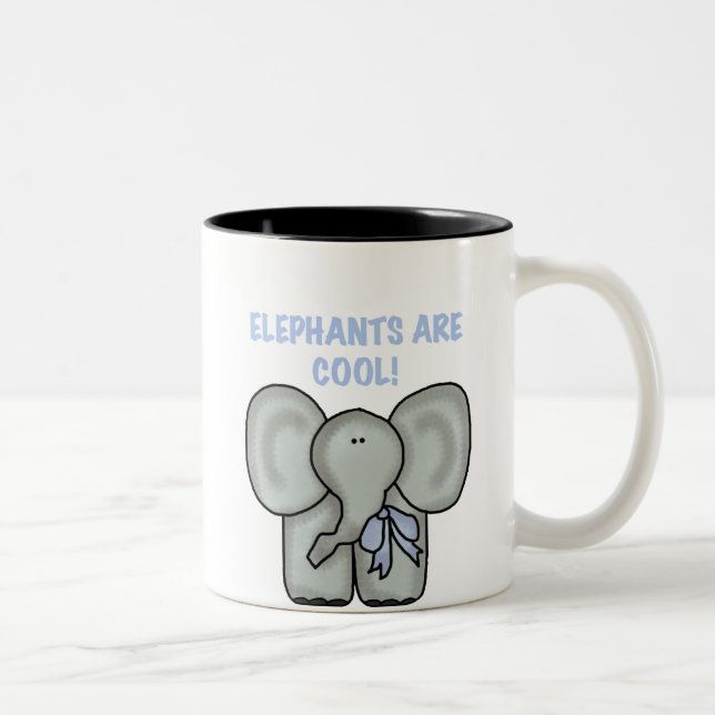 Elephants Are Cool Two-Tone Coffee Mug (Right)