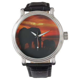 Elephants at Sunset Watch