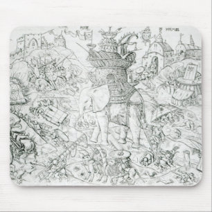 Elephants at War Mouse Pad