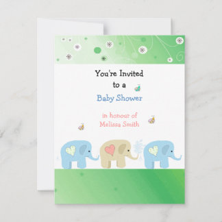 Elephants Baby Shower Invitation