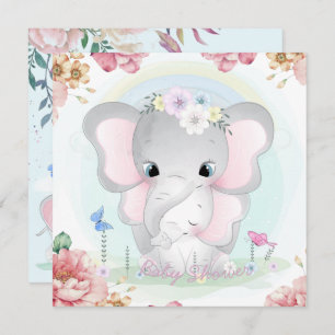 Elephants Baby Shower Invitation