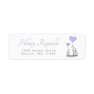 Eléphants   Baby shower Lilac Heart Balloons