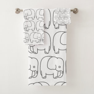 elephants bath towel set