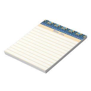 Éléphants bleus bloc-notes personnalisé