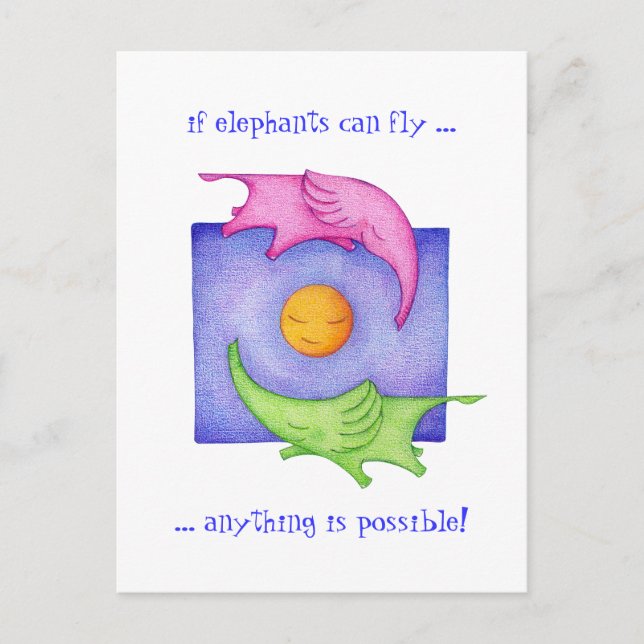 Elephants Can Fly! Postcard (Front)