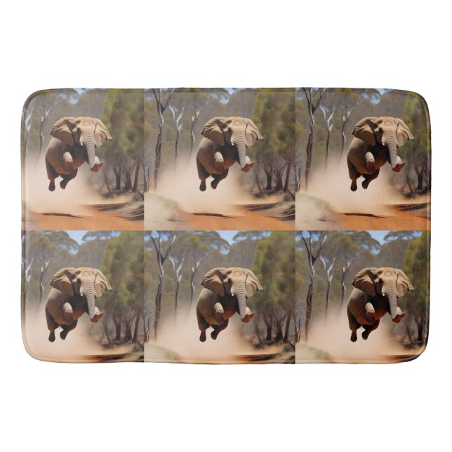 Elephants Can Jump, Memory Foam Bathmat (Front)