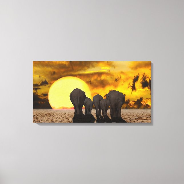 Elephants Canvas Print (Front)