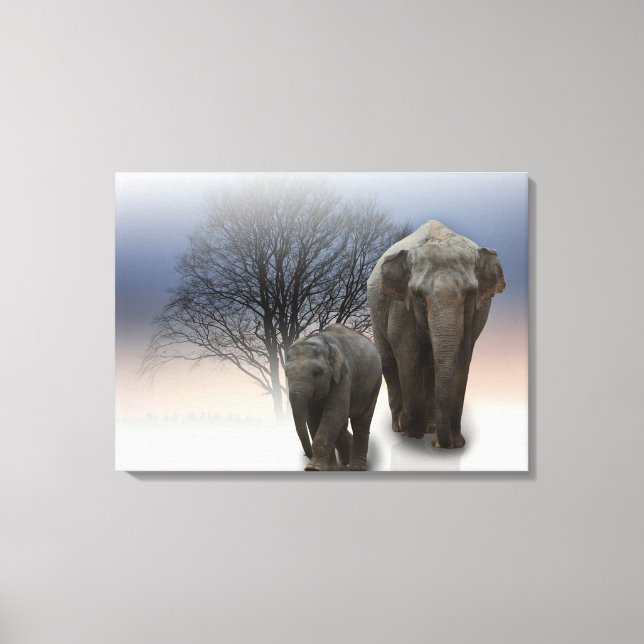 Elephants Canvas Print (Front)