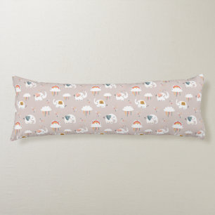 Elephants, Clouds and Rainbows Body Pillow
