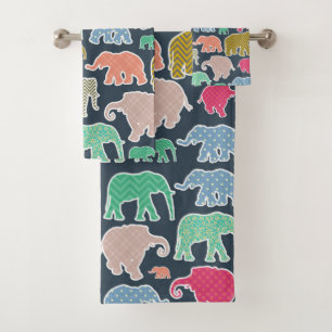 Eléphants Colorés, Motif Des Eléphants, Zigzag