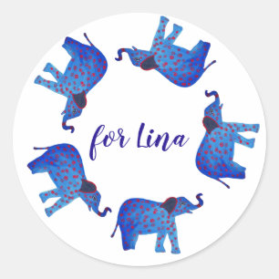 Elephants, Custom Name, Sticker