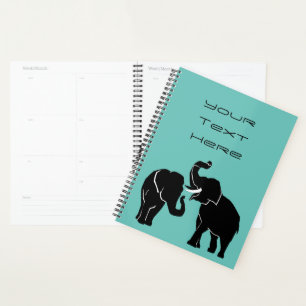 Elephants - Customizable - Add Your Text / Name Planner