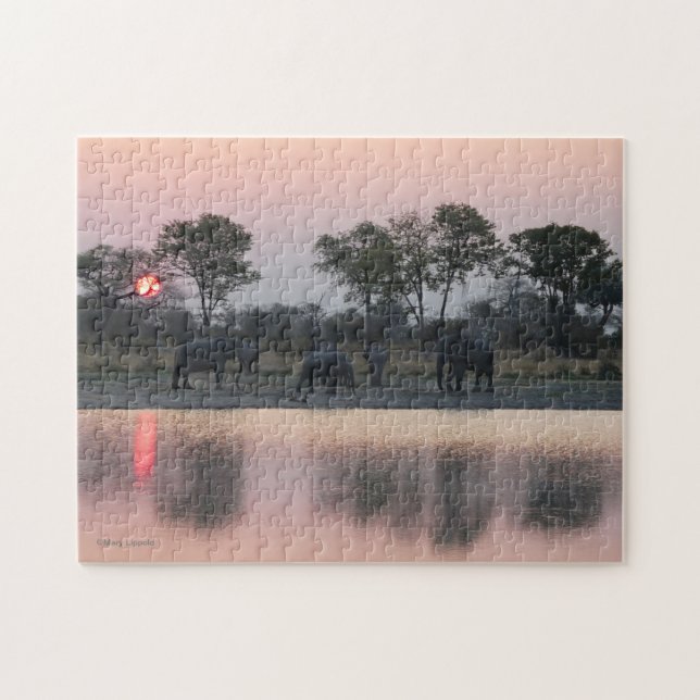 ÉLÉPHANTS DANS LE puzzle ENSOLEILLÉ (Horizontal)