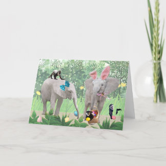 Elephants Easter Greeting Card