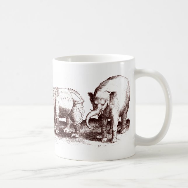 Éléphants et tasse de rhinocéros (Droite)
