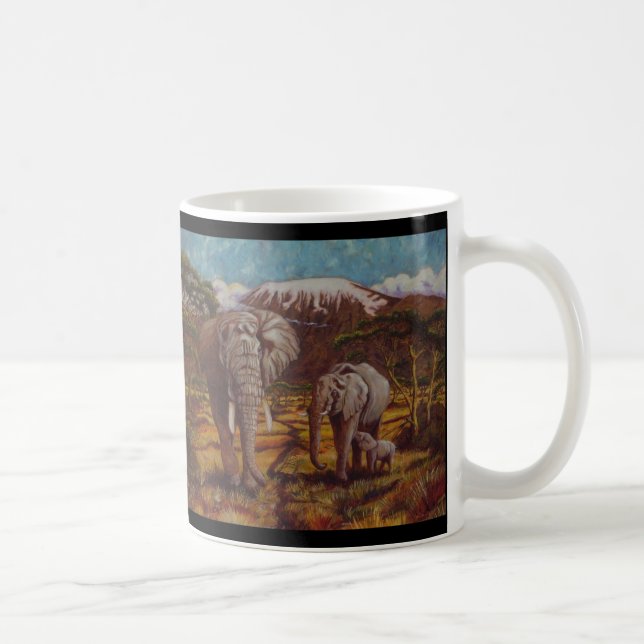 Éléphants et tasses de café de Kilimanjaro (Droite)