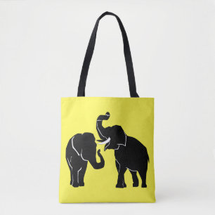 Elephants Family Tote Bag Yellow - Your Color
