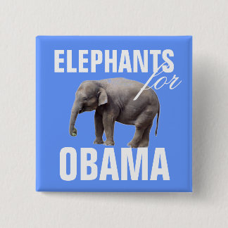 Elephants For Obama 2 Inch Square Button