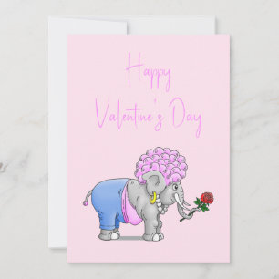 Elephants Happy Valentines Day Holiday Card