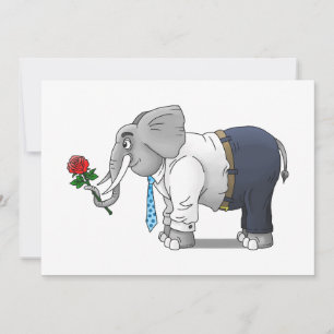 Elephants Happy Valentines Day Holiday Card
