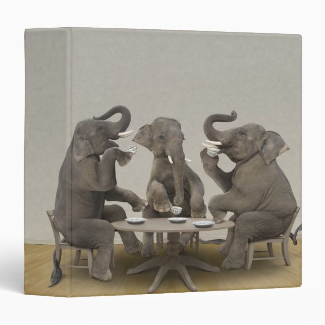 Elephants having tea party binder (Front/Spine)