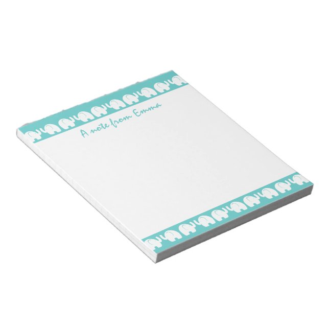 Elephants in a Row Notepad (Angled)