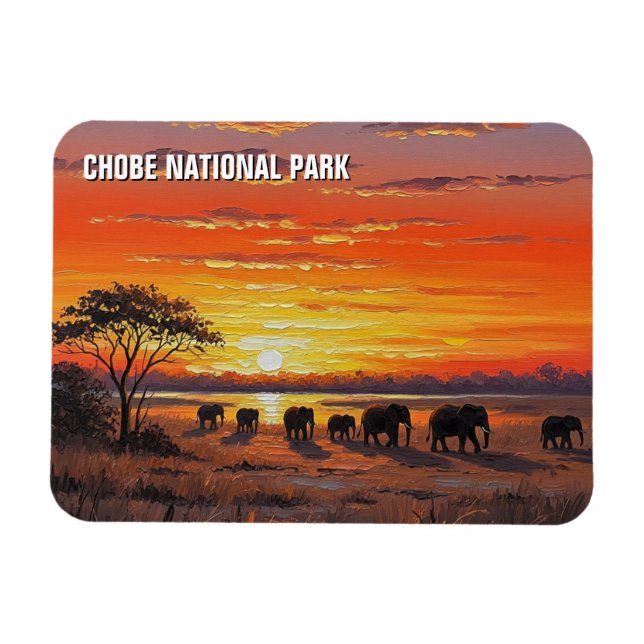 Elephants in Chobe National Park Botswana Magnet (Horizontal)