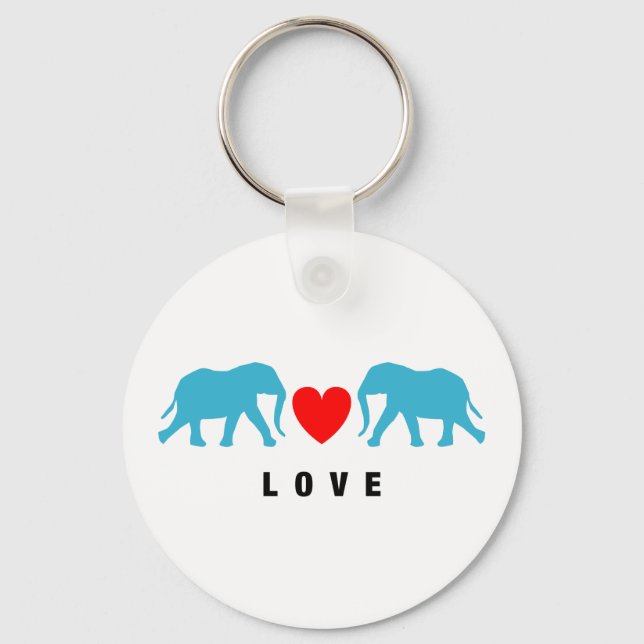Elephants in Love Keychain (Front)