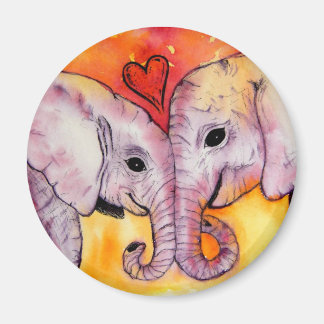 Elephants in Love Magnet