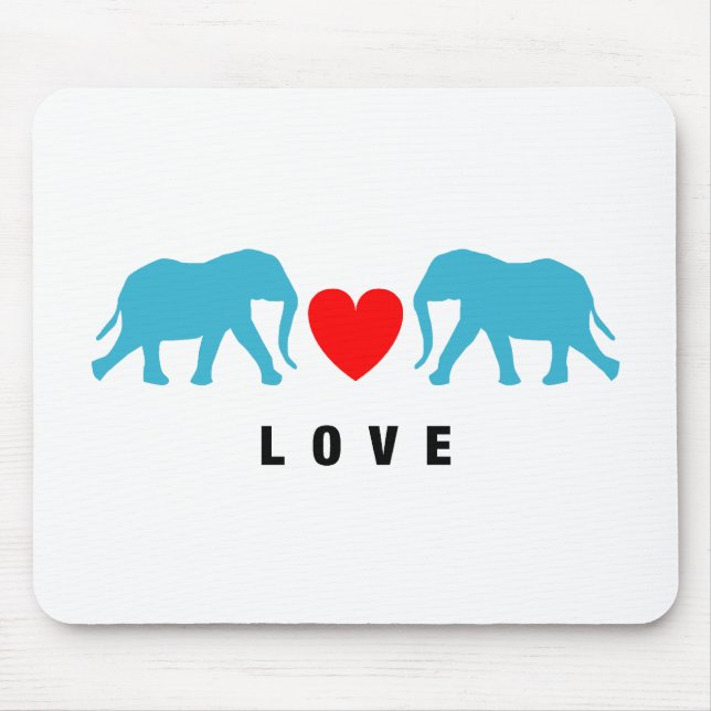 Elephants in Love Mouse Pad (Front)
