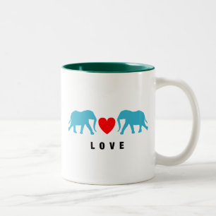 Elephants in Love Two-Tone Coffee Mug