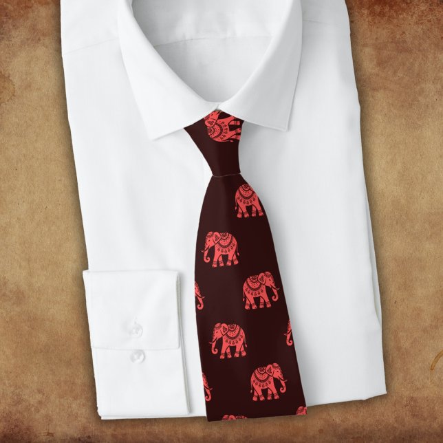 Elephants in red dressed up (on dark) tie (Creator Uploaded)