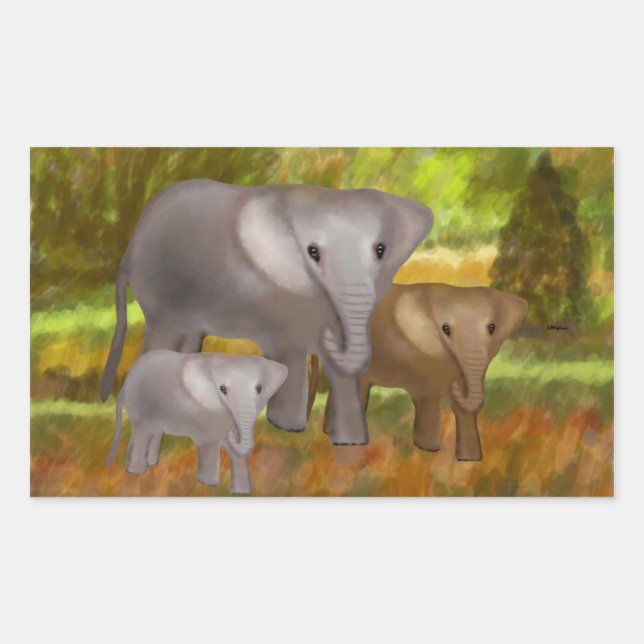 Elephants in the Rainforest Stickers (Front)