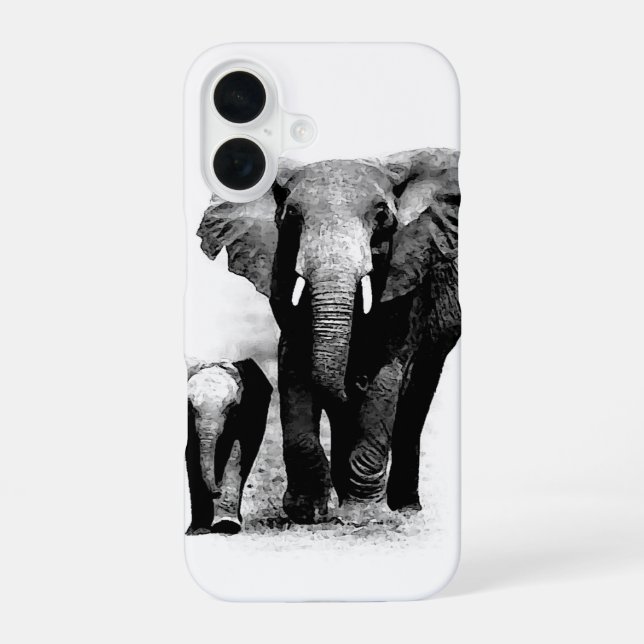 Elephants iPhone 16 Case (Back)